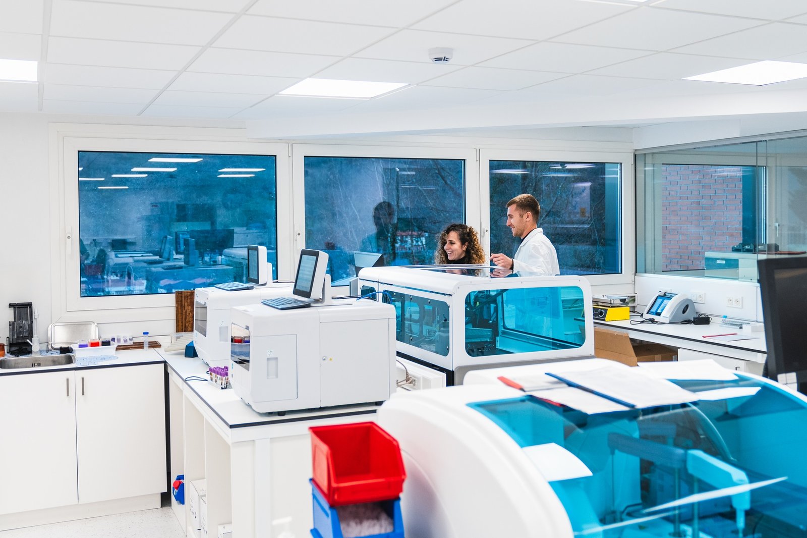 Clinical Laboratory Technicians Analyzing Blood Samples